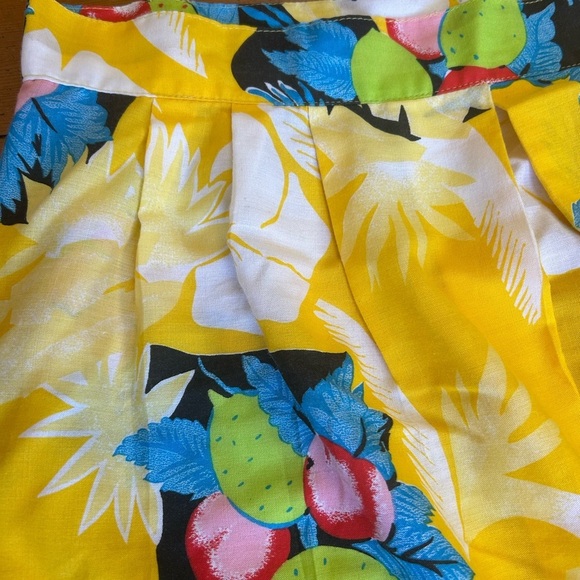 Vintage VSQ Very Special Quality Hawaiian Print Lemon Print Midi Skirt 14 - Picture 3 of 6